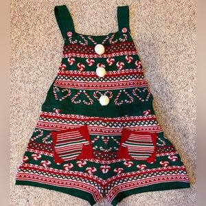 No Boundaries Green and Red Knit Jumper